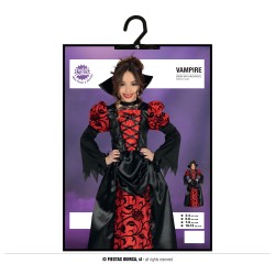 Disfraz niña de vampiresa rojo.
