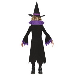 Disfraz niña bruja negro con morado