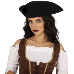 Sombrero fieltro pirata adulto