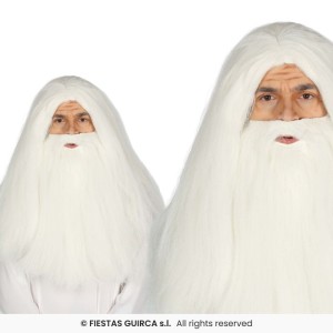 Peluca y barba blanca