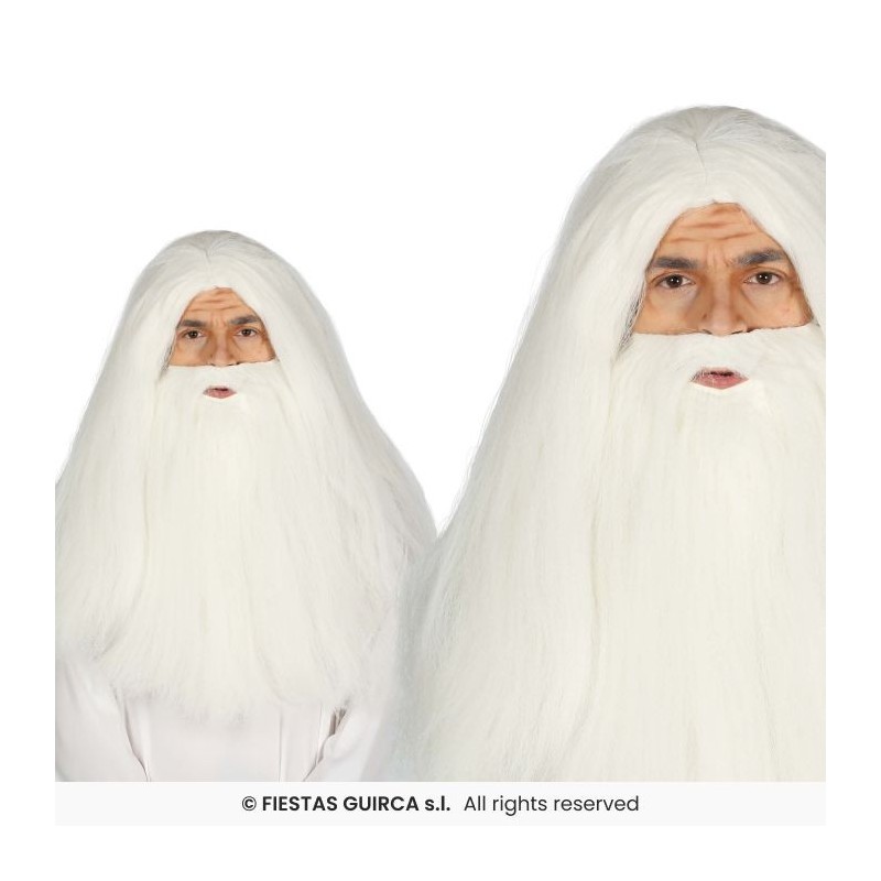 Peluca y barba blanca