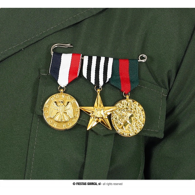 Pasador con 3 medallas militares