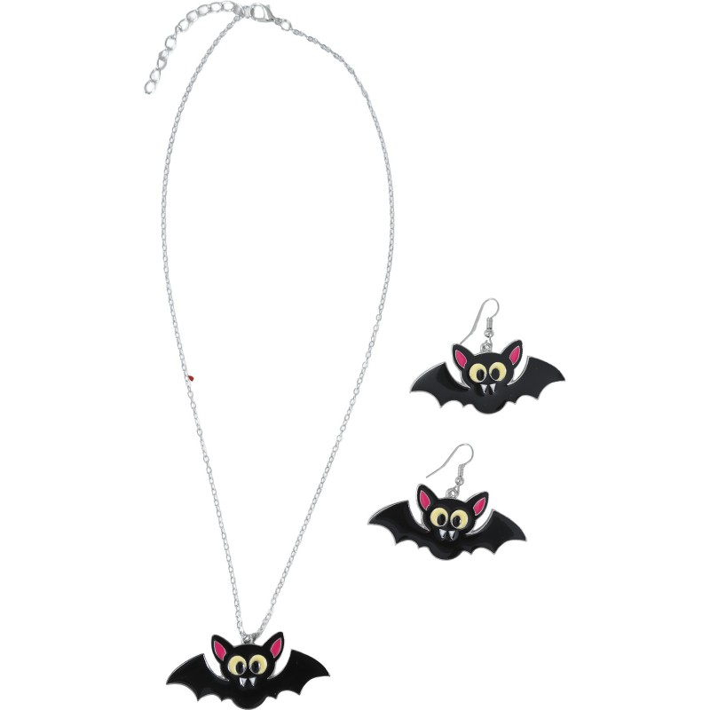 Kit pendientes y collar calavera