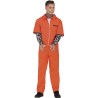 Disfraz hombre prisionero naranja con tatuajes