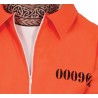 Disfraz hombre prisionero naranja con tatuajes