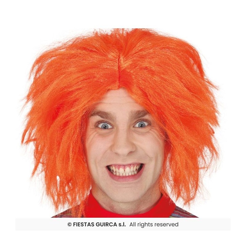 Peluca corta naranja