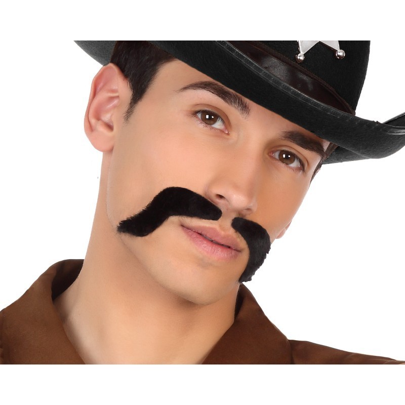 Bigote negro curvado