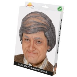 Calva con pelo gris