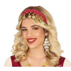 Diadema monedas rojo