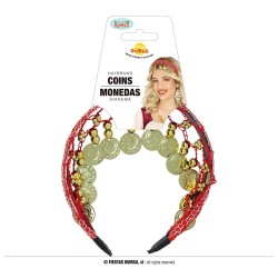 Diadema monedas rojo