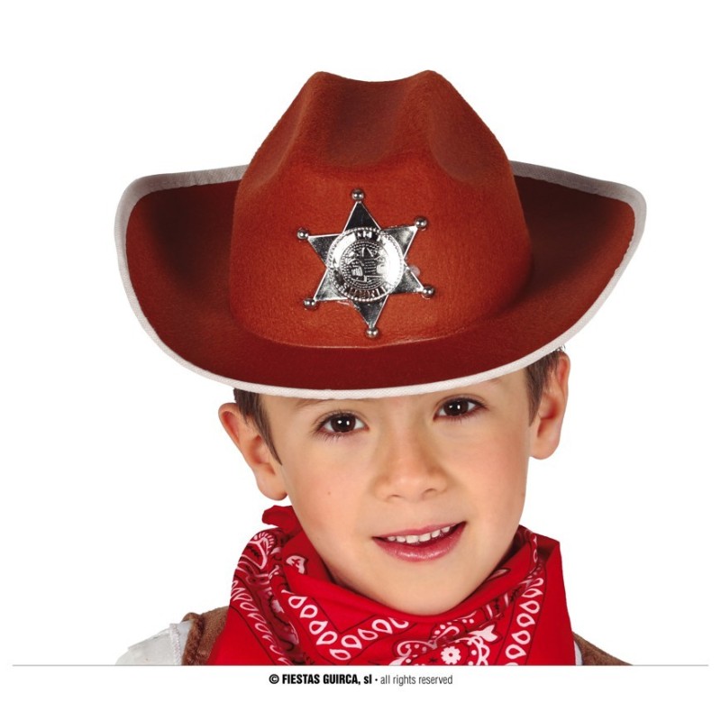 Sombrero marron sheriff infantil