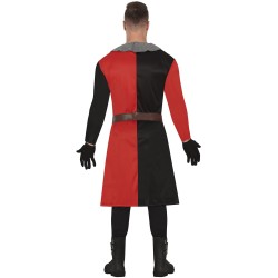 Disfraz hombre medieval rojo y negro