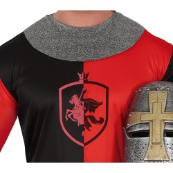 Disfraz hombre medieval rojo y negro