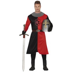 Disfraz hombre medieval rojo y negro
