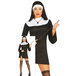 Disfraz mujer monja corto