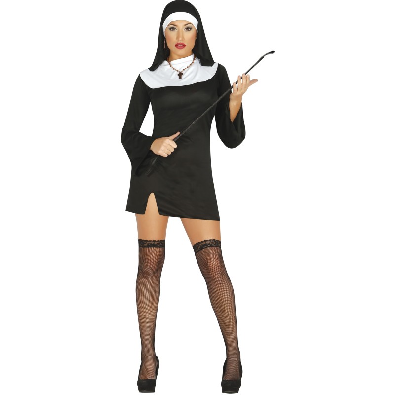Disfraz mujer monja corto