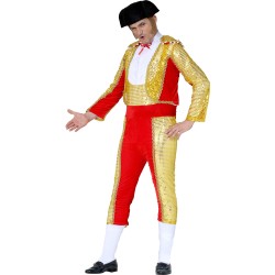 Disfraz hombre torero rojo y dorado