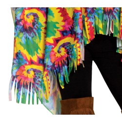 Poncho y cinta hippie multicolor