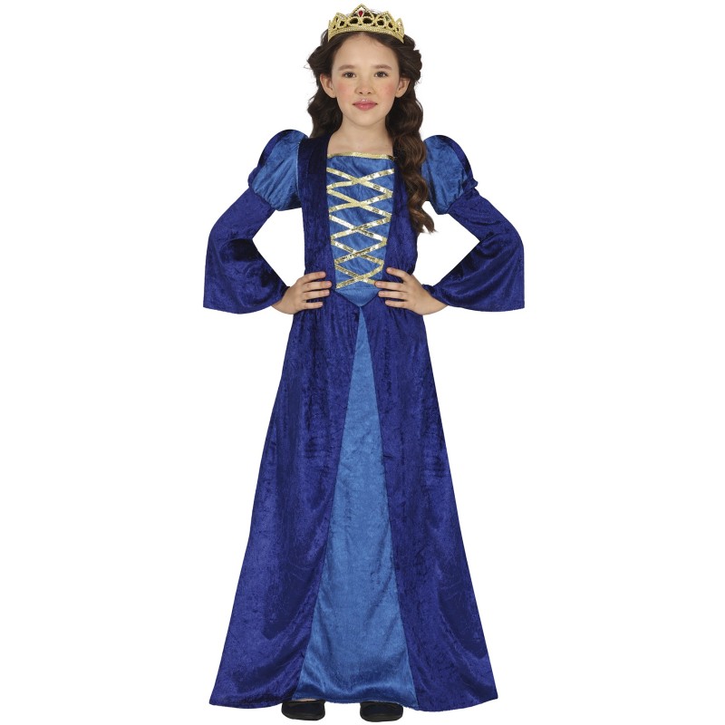 Disfraz niña medieval azul.