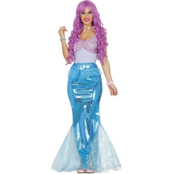 Disfraz mujer sirena azul