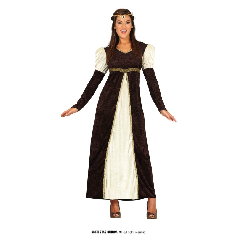 Disfraz mujer princesa medieval marron