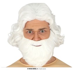 Peluca y barba blanca en caja