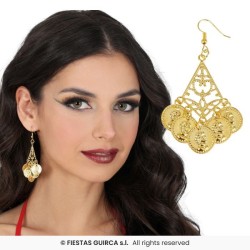 Pendientes metalicos monedas 5 cms, adulta