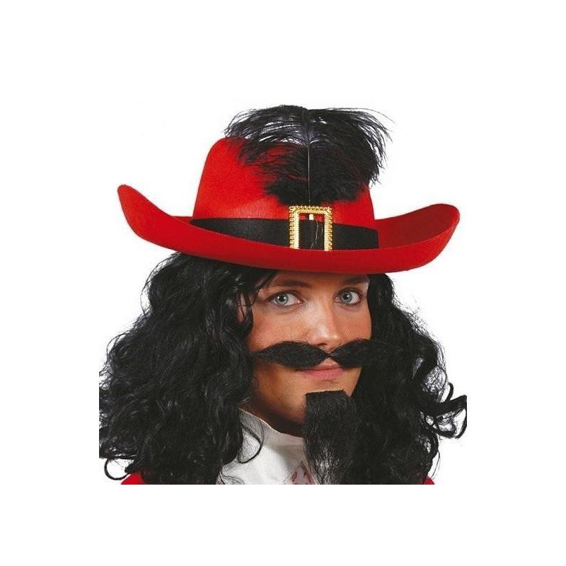 sombrero mosquetero rojo adulto
