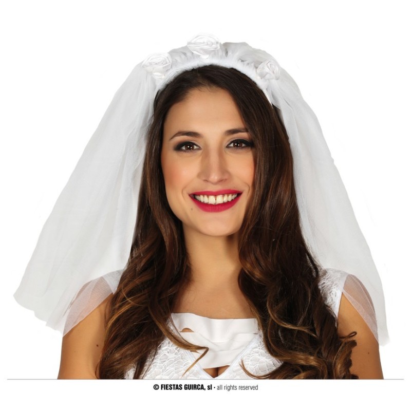 Velo blanco de novia