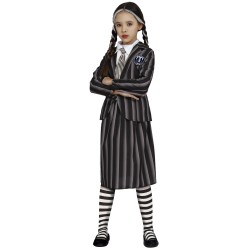Disfraz niña MIercoles Addams uniforme colegio