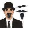 Perilla, bigote y cejas con adhesivo
