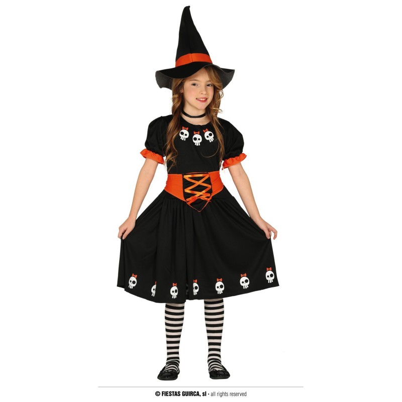 Disfraz niña pequeña bruja naranja
