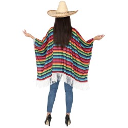 Disfraz hombre Poncho mexicano multicolor
