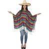 Disfraz hombre Poncho mexicano multicolor