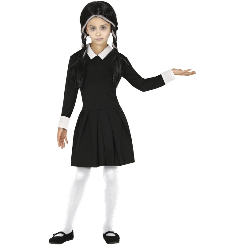 Disfraz niña miercoles addams vestido