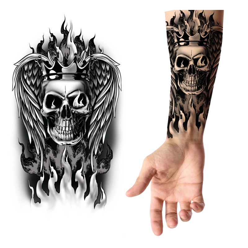 Tatuaje calavera 14x30 cms