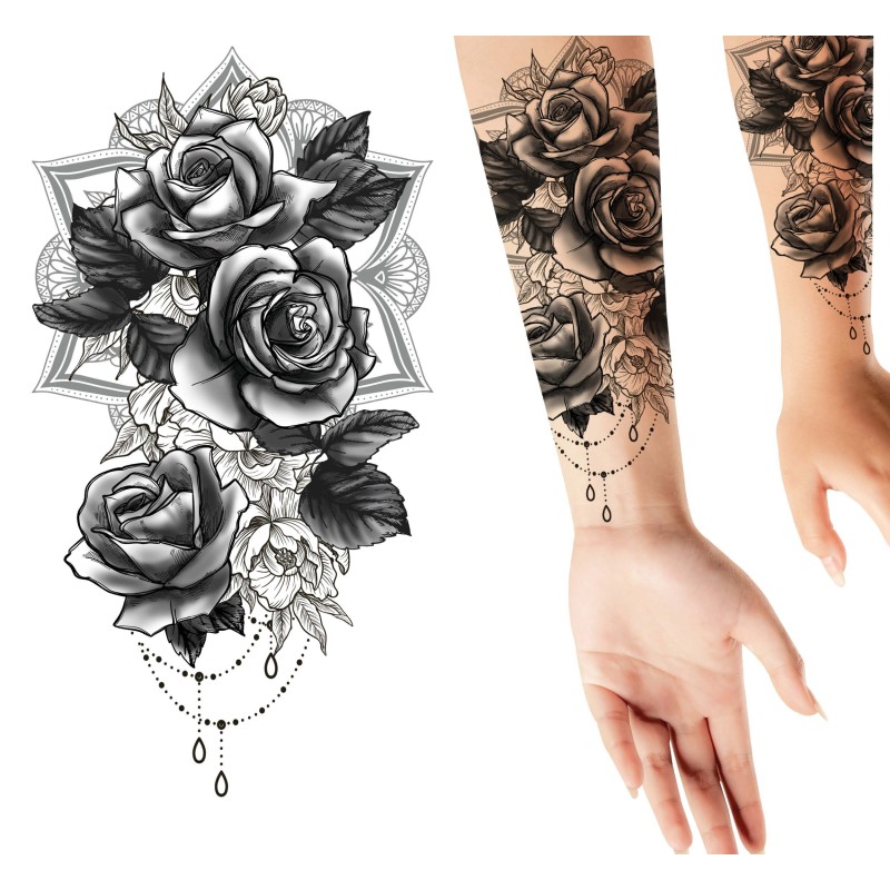 Tatuaje rosas 14x30 cms
