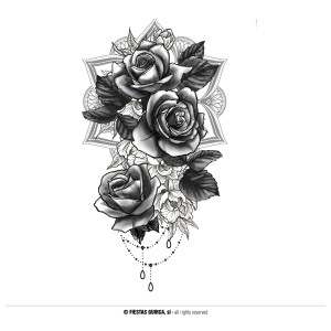 Tatuaje rosas 14x30 cms