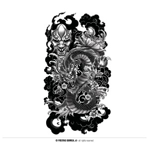 Tatuaje dragon 14x30 cms