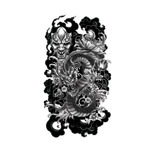 Tatuaje dragon 14x30 cms