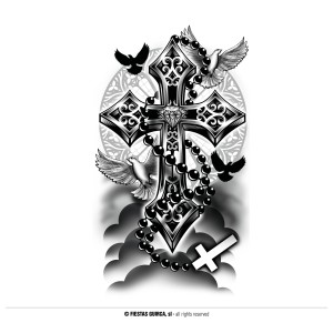 Tatuaje cruz 14x30 cms