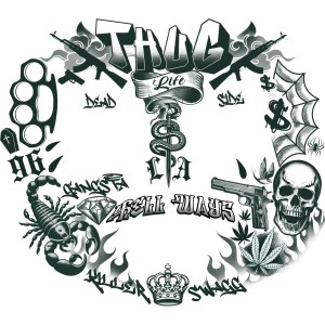 Tatuaje cara thug life 30x13 cm