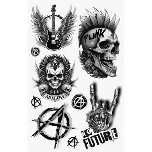 Hoja tatuaje punk 14x30 cm