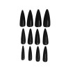 12 uñas negras con adhesivo
