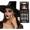 12 uñas negras con adhesivo