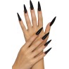 12 uñas negras con adhesivo