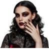12 uñas negras con adhesivo
