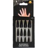 12 uñas negras con adhesivo