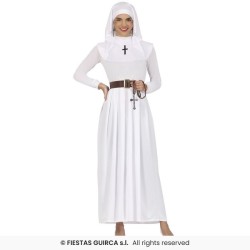 Disfraz mujer monja blanca