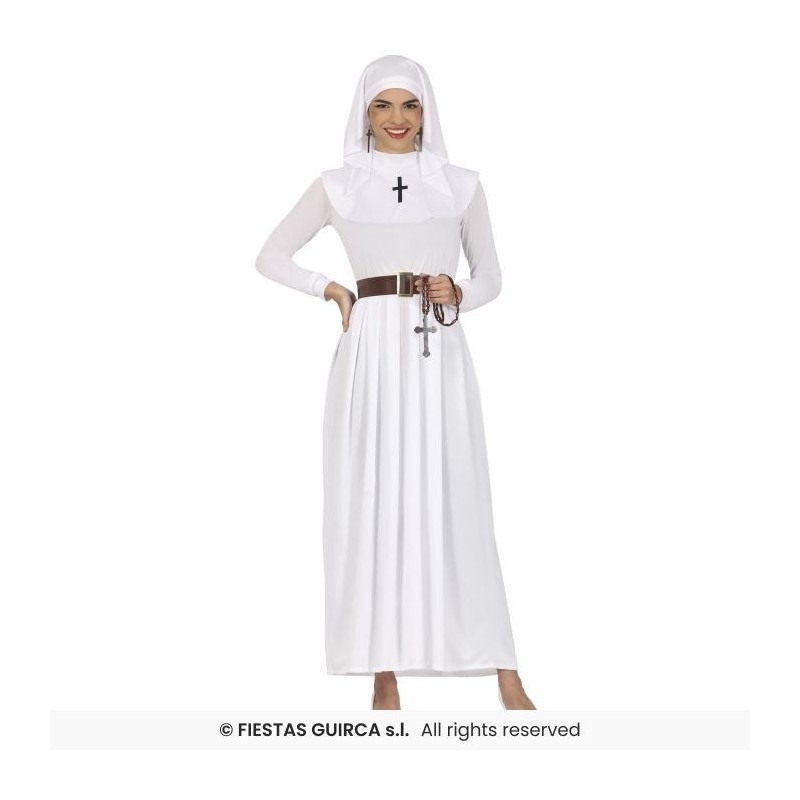Disfraz mujer monja blanca